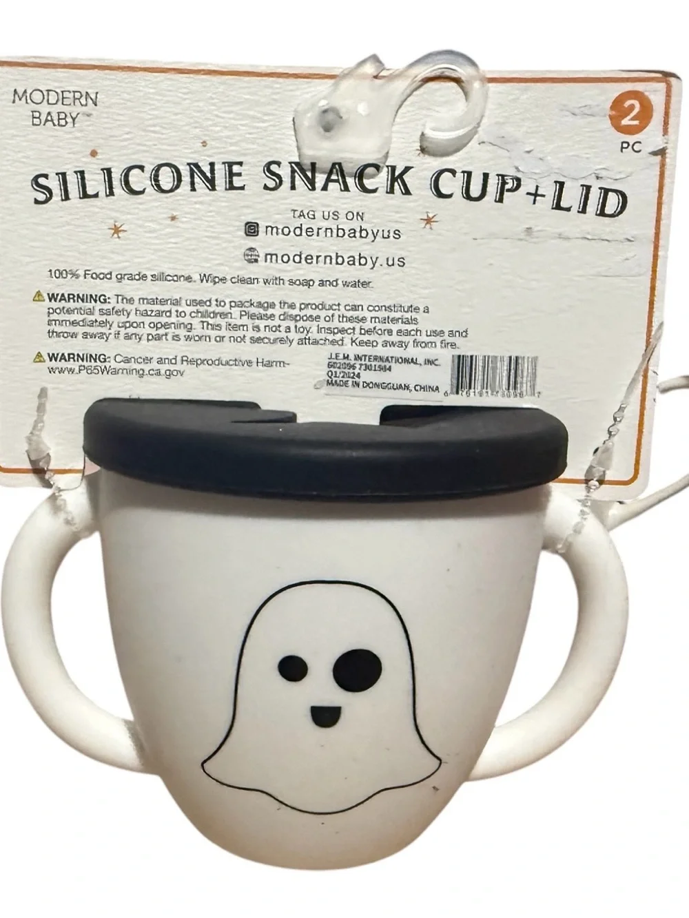 Modern Baby Ghost Snack Cup + Lid 2 Pc